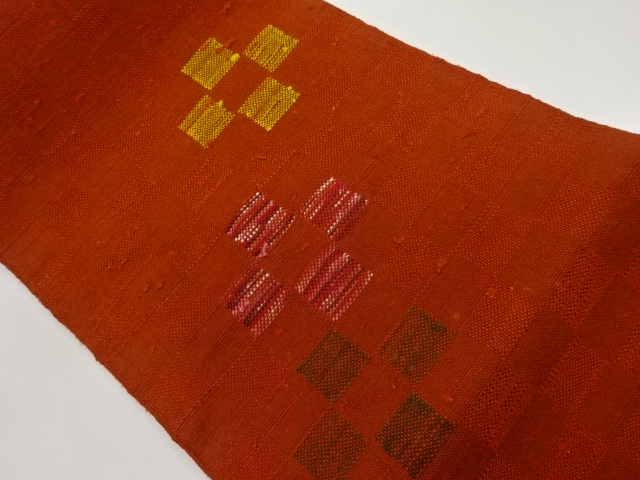 JAPANESE NAGOYA OBI / MAWATA TSUMUGI / WOVEN CHECKERED
